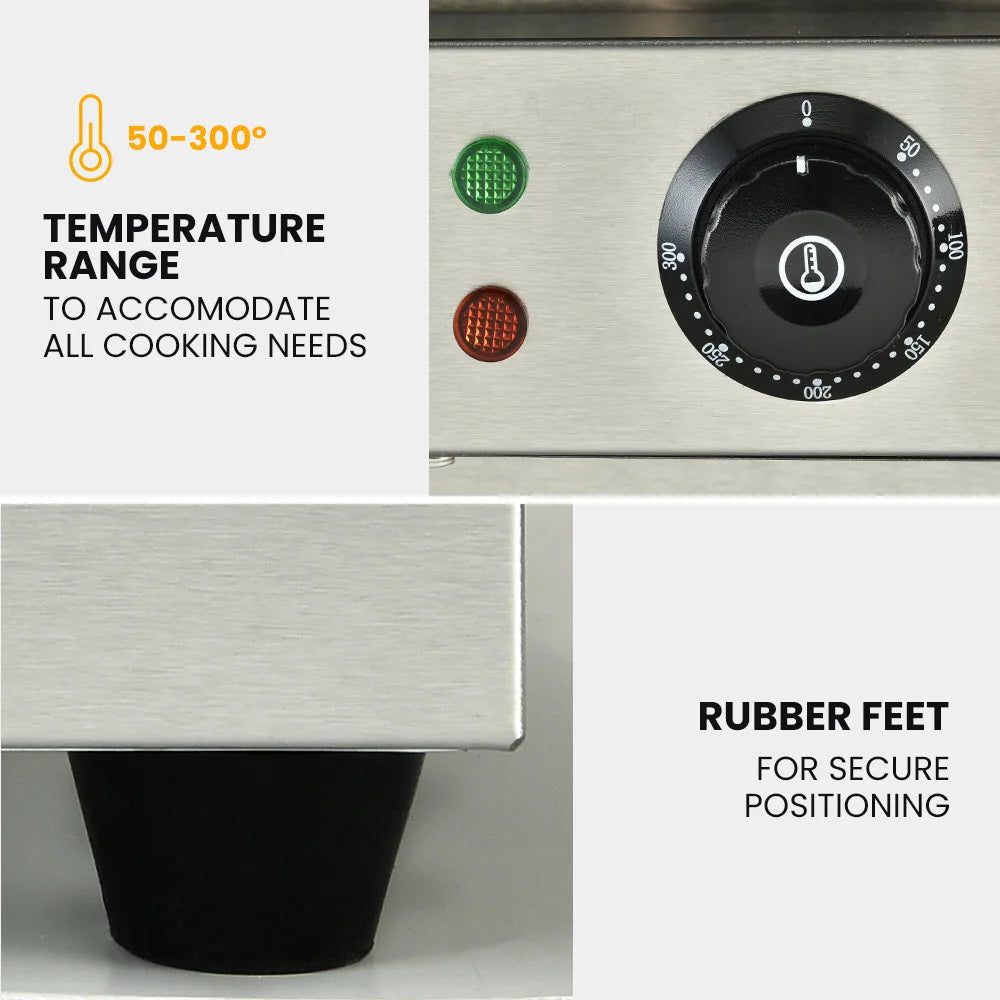 THERMOMATE Commercial Electric Griddle TH-G04 2400W 55x35cm