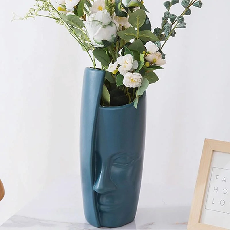 Thickened Drop-proof Vase with Dried Flower Ornaments - Sea