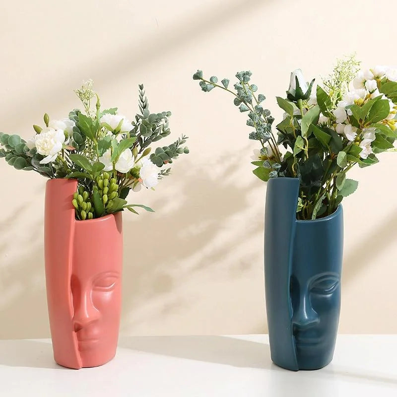 Thickened Drop-proof Vase with Dried Flower Ornaments - Sea