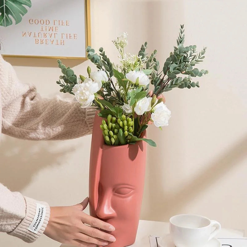 Thickened Drop-proof Vase with Dried Flower Ornaments - Sea