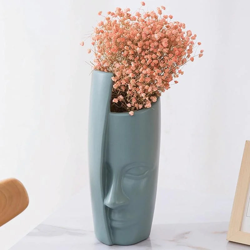 Thickened Drop-proof Vase with Dried Flower Ornaments - Sea