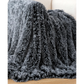 Throw Blanket Double Sided Faux Fur Shaggy - Charcoal
