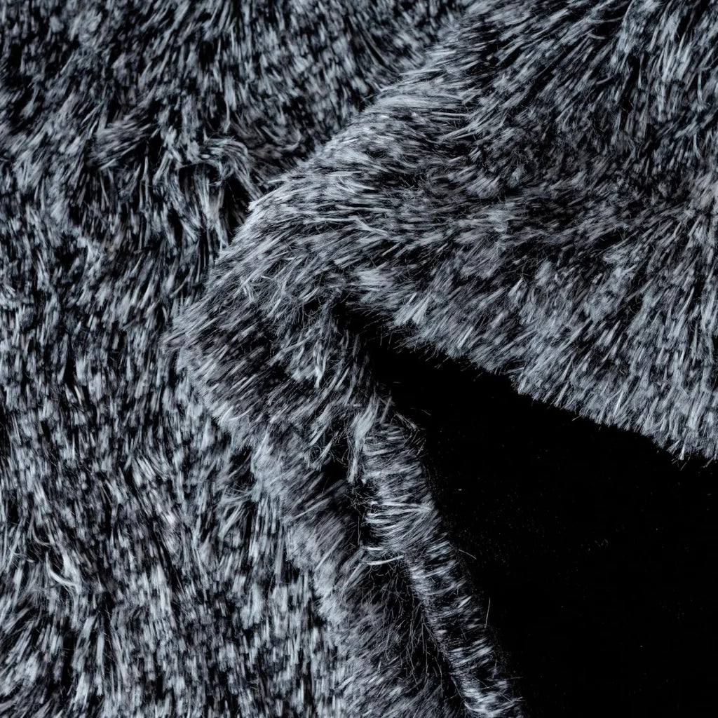 Throw Blanket Double Sided Faux Fur Shaggy - Charcoal