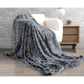 Throw Blanket Double Sided Faux Fur Shaggy - Charcoal