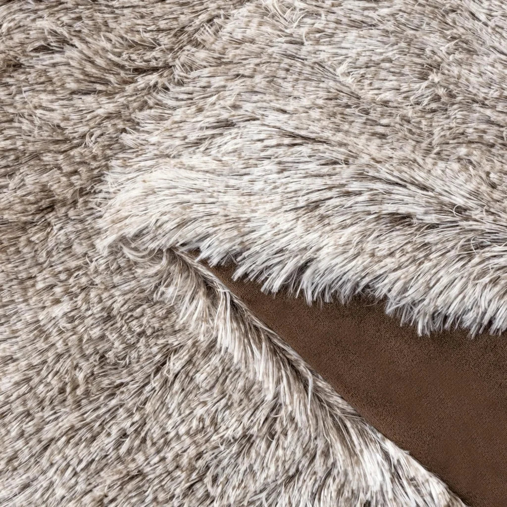 Throw Blanket Double Sided Faux Fur Shaggy - Chestnut
