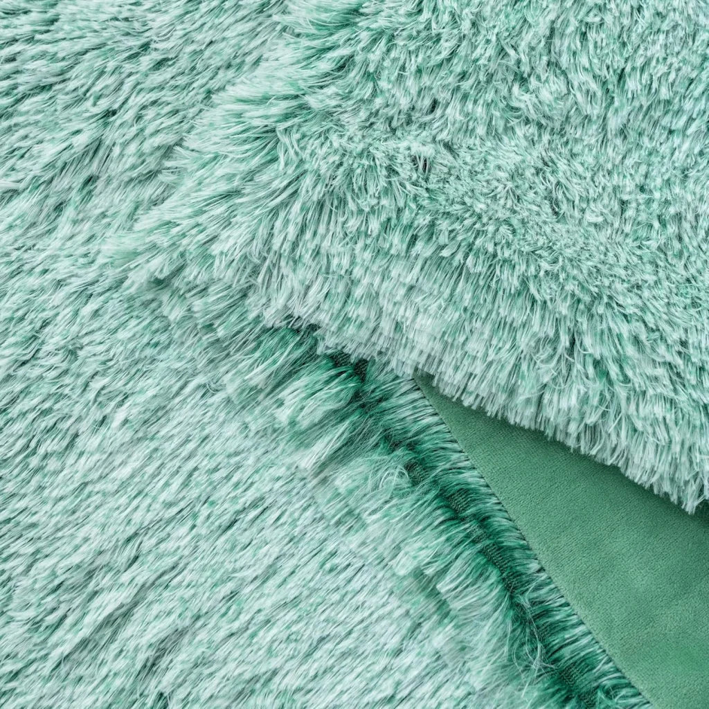 Throw Blanket Double Sided Faux Fur Shaggy - Emerald - Home