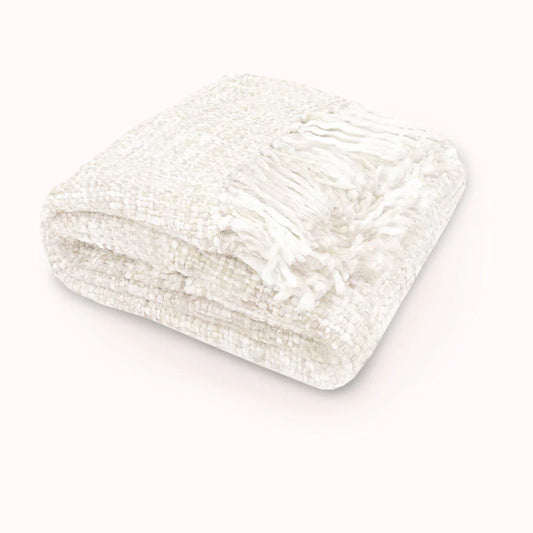 Throw Blanket Rans Oslo Knitted Weave 127x152 cm - Snow