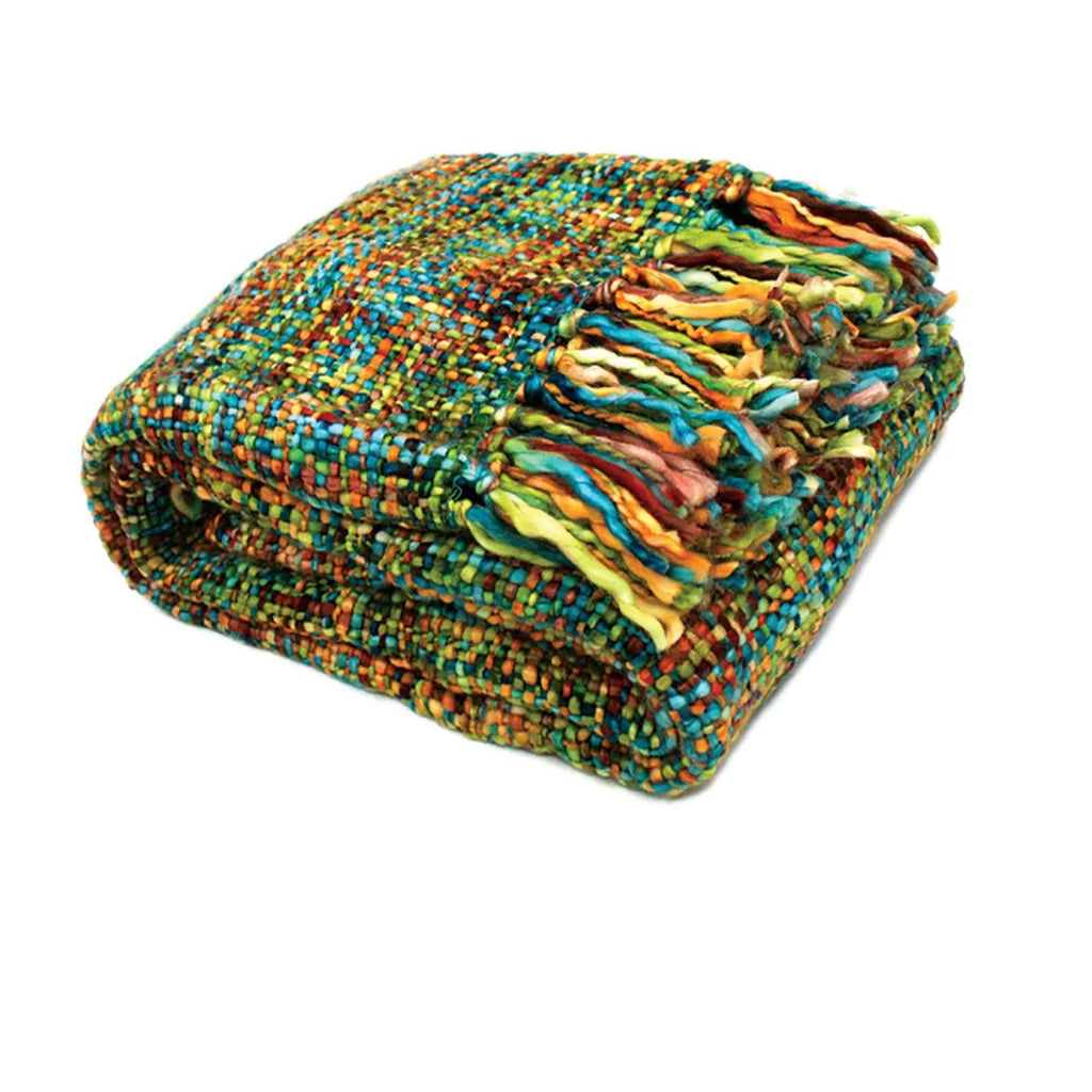 Throw Blanket Rans Oslo Knitted Weave 127x152cm - Peacock