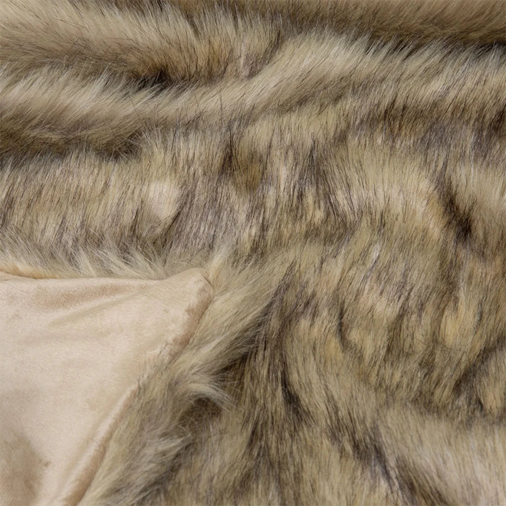 Throw Faux Fur J.Elliot Home Grizzly Brown - Home & Garden