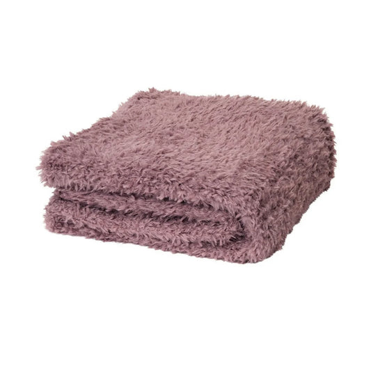 Throw J.Elliot Home Eve Fur Knitted Dusty Mauve - Home &