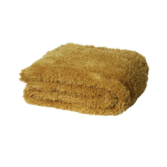 Throw J.Elliot Home Eve Fur Knitted Marigold - Home & Garden