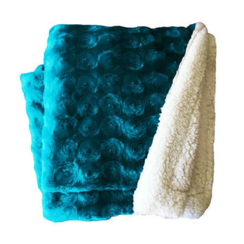 Throw Plush Fleece Sherpa Backed Reversible Teal - Home &