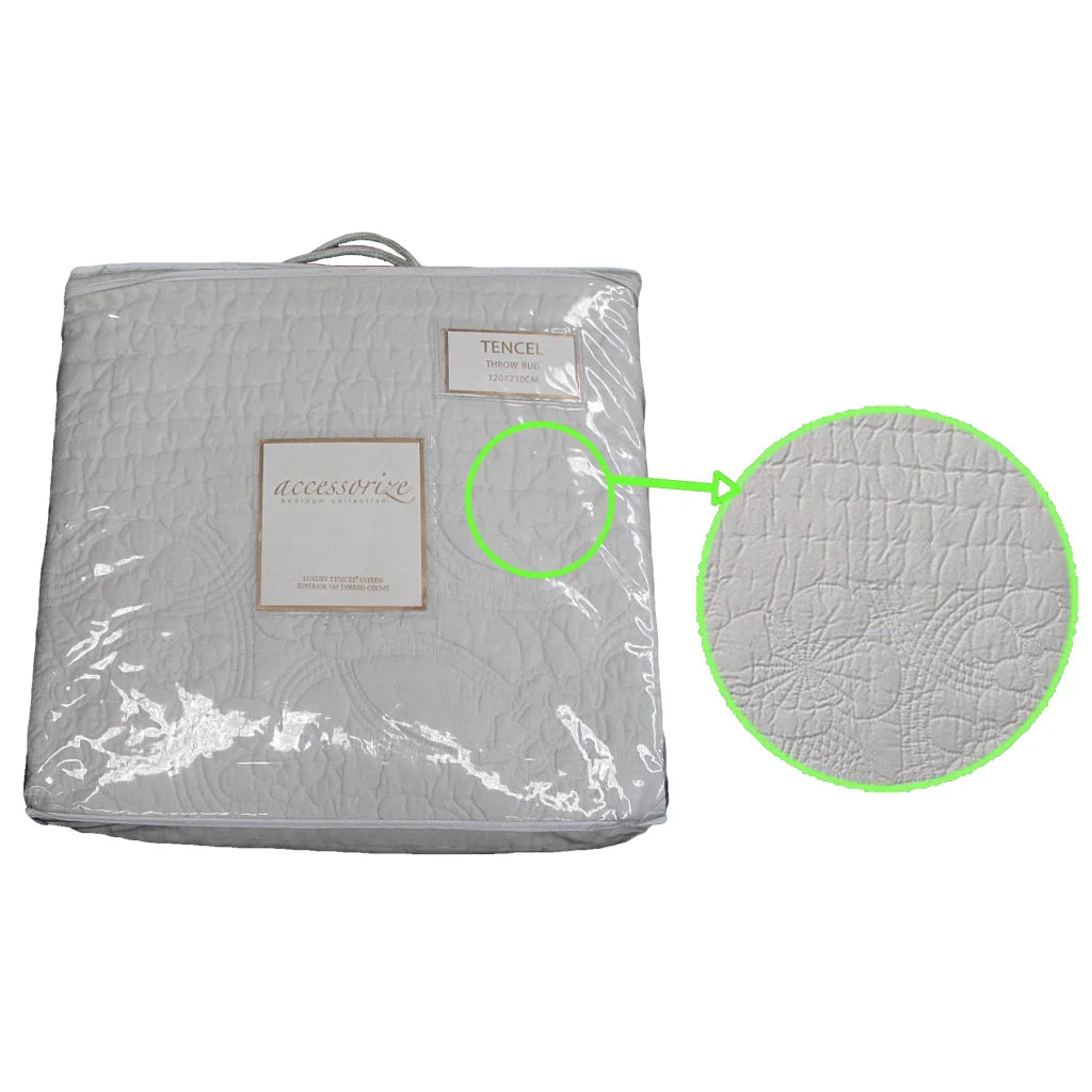 Throw Rug Accessorize 380TC Tencel - 120 x 210cm - Home &