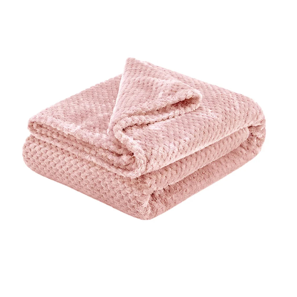 Throw Rug Blanket Soft Diamond Fleece Pink - Home & Garden
