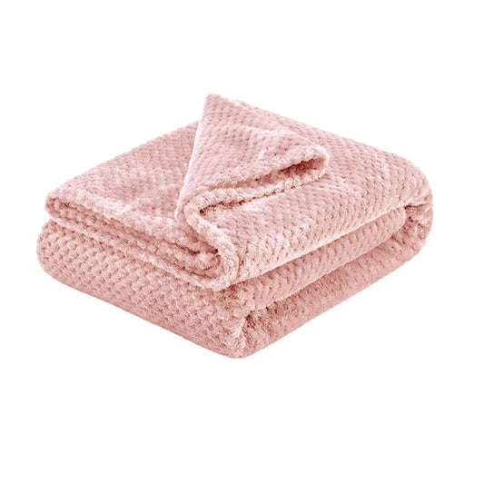 Throw Rug Blanket Soft Diamond Fleece Pink - Home & Garden