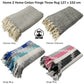 Throw Rug Cotton Fringe Chevron Grey - Home & Garden