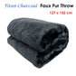Throw Rug Faux Fur Titan Charcoal 127x152 cm - Home & Garden