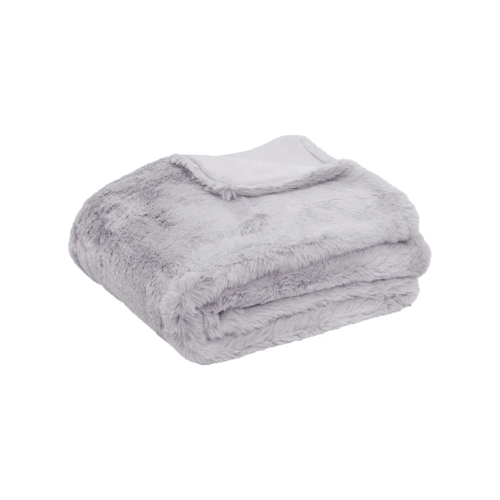Throw Rug Faux Sheep Wool Tuscany Luxury Silver - Furniture
