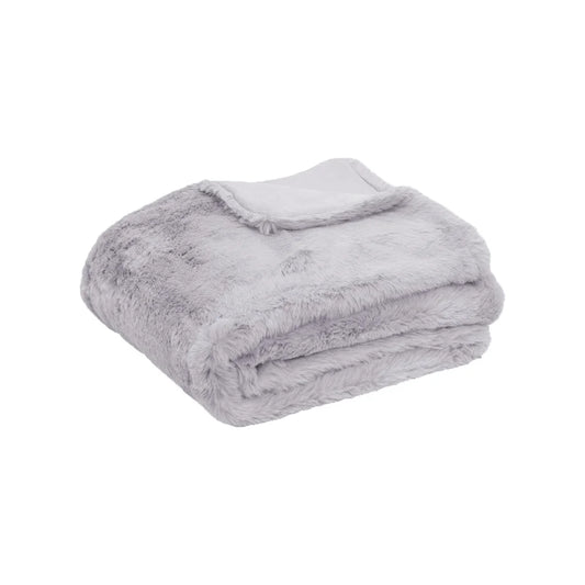 Throw Rug Faux Sheep Wool Tuscany Luxury Silver - Furniture
