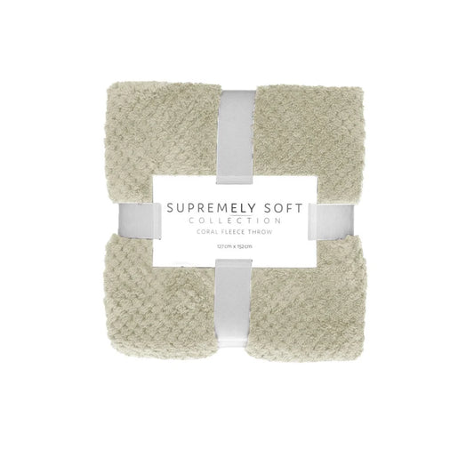 Throw Rug Soft Diamond Fleece Natural - Home & Garden