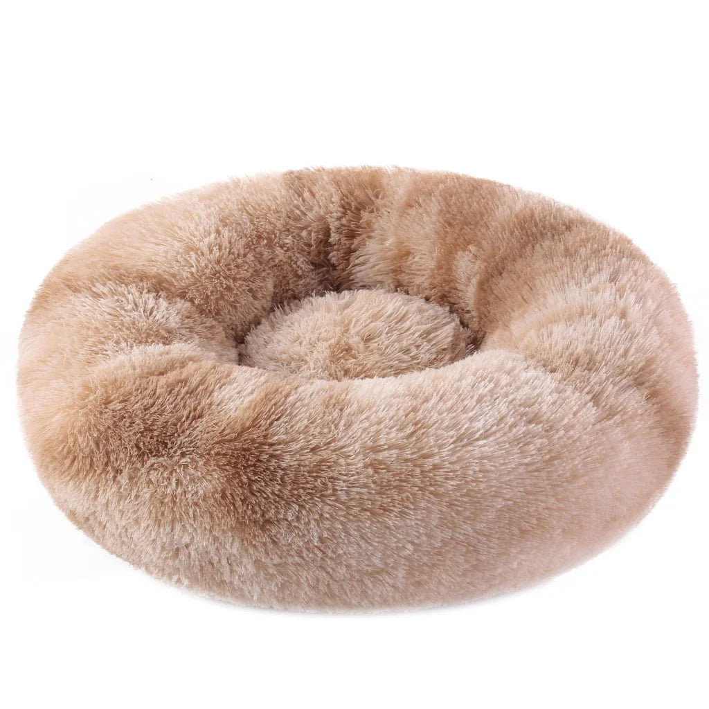 Tie-dye Baby Brown 50cm Cozy Round Pet Bed - Plush Cat &