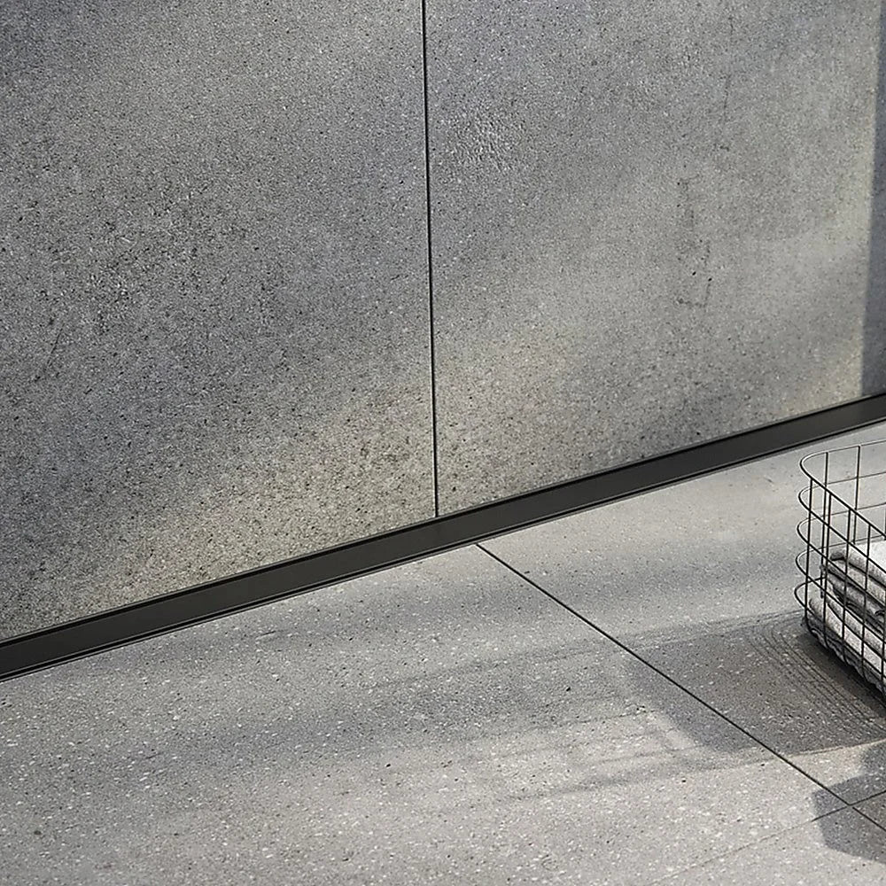 Tile Insert Bathroom Shower Black Grate Drain 1200mm