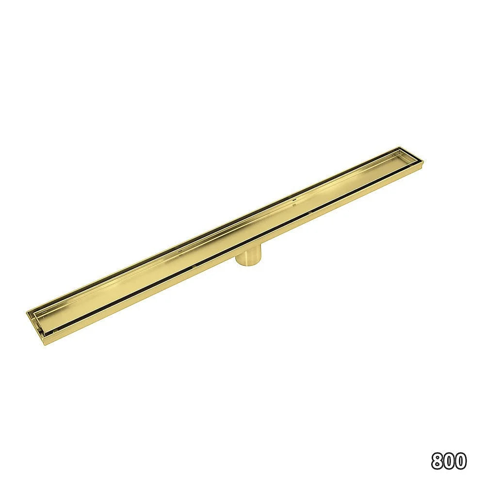 Tile Insert Bathroom Shower Brushed Brass Grate Drain 800mm