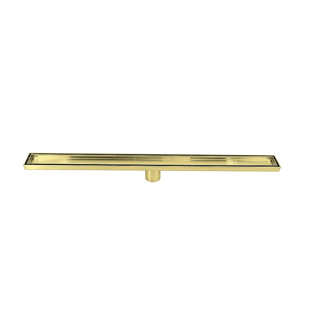Tile Insert Bathroom Shower Brushed Brass Grate Drain 800mm