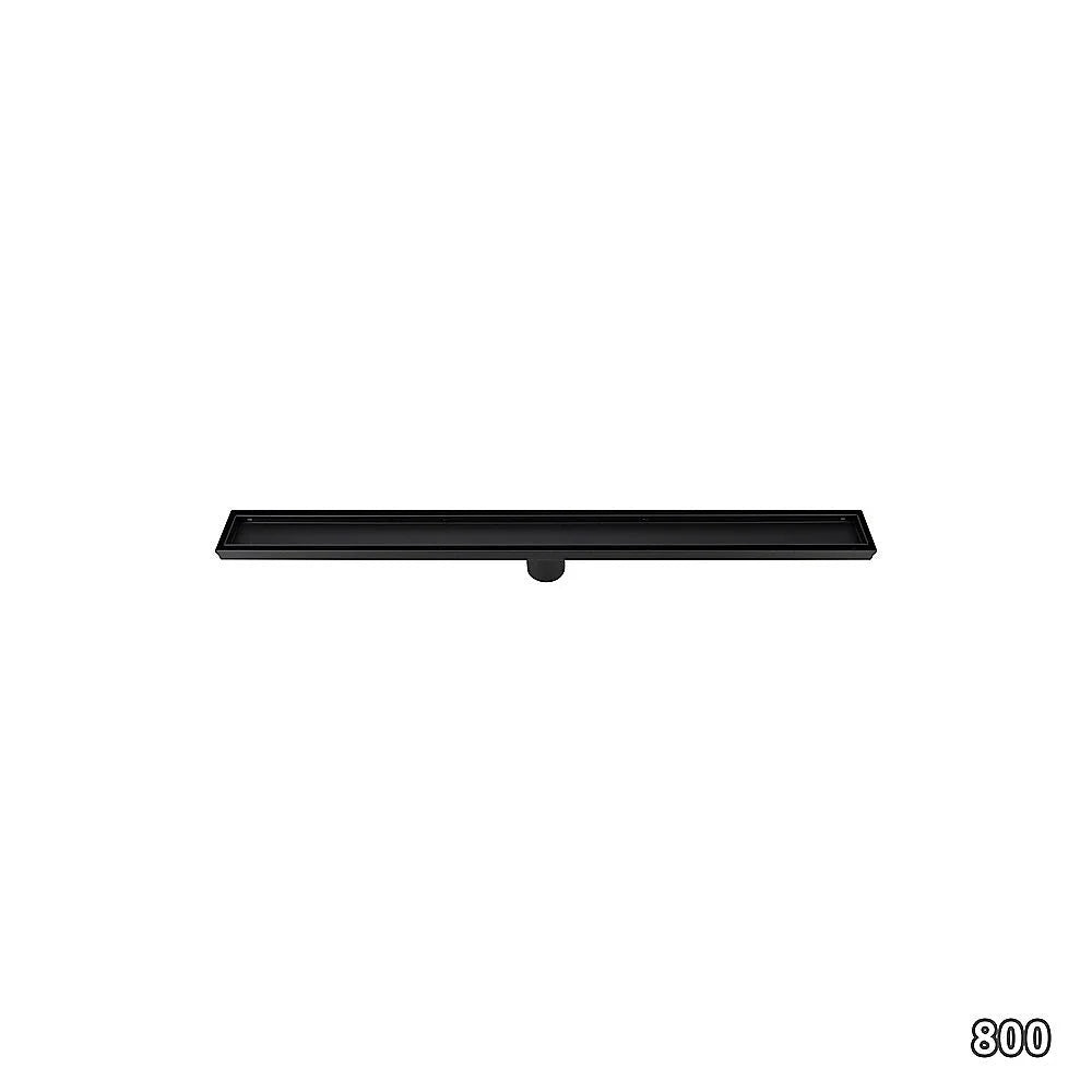 Tile Insert Shower Bathroom Black Grate Drain 800mm