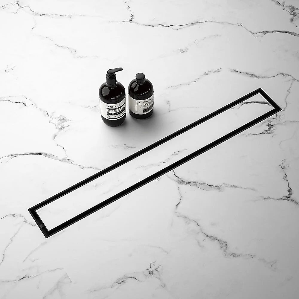 Tile Insert Shower Bathroom Black Grate Drain 800mm