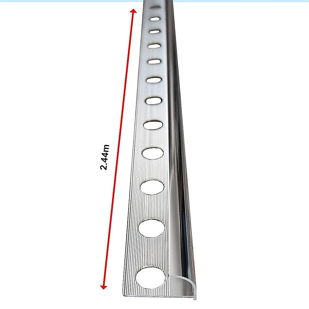 Tile Trim 10x Heavy Duty Round Edge Aluminium 10mm - Home &
