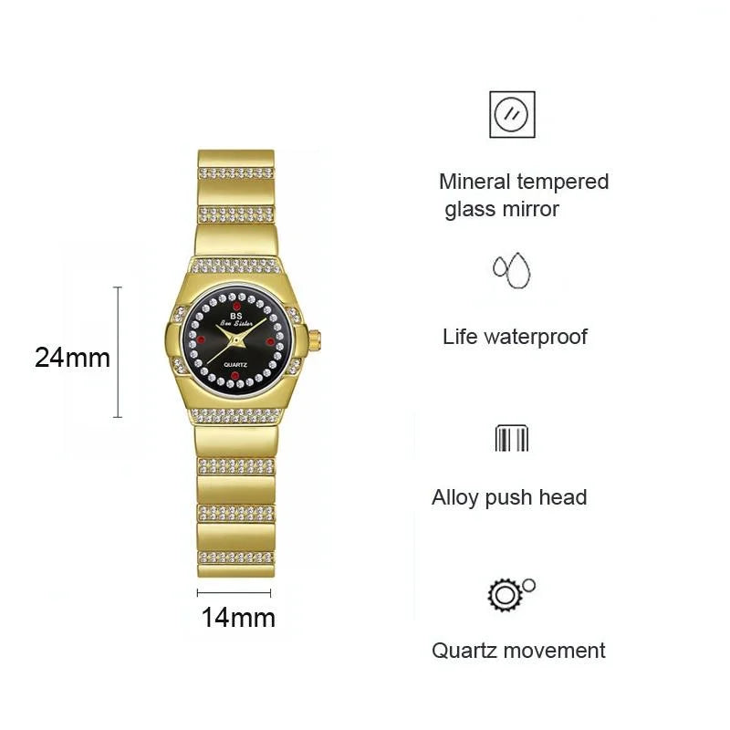 Timeless Diamond Women Watch - Classic Design - Golden