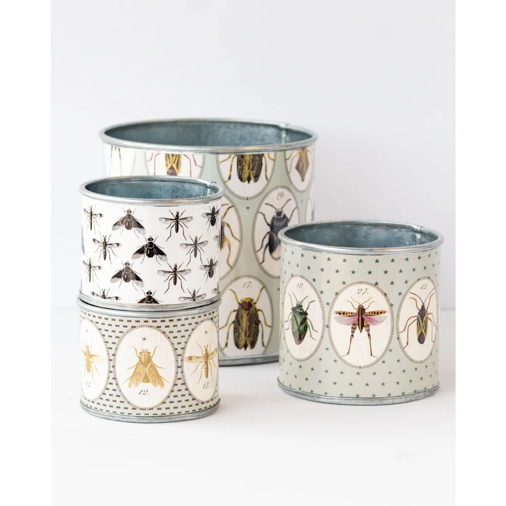 tin-planter-bugtasia-taupe-set-of-4 - Home & Garden > Decor