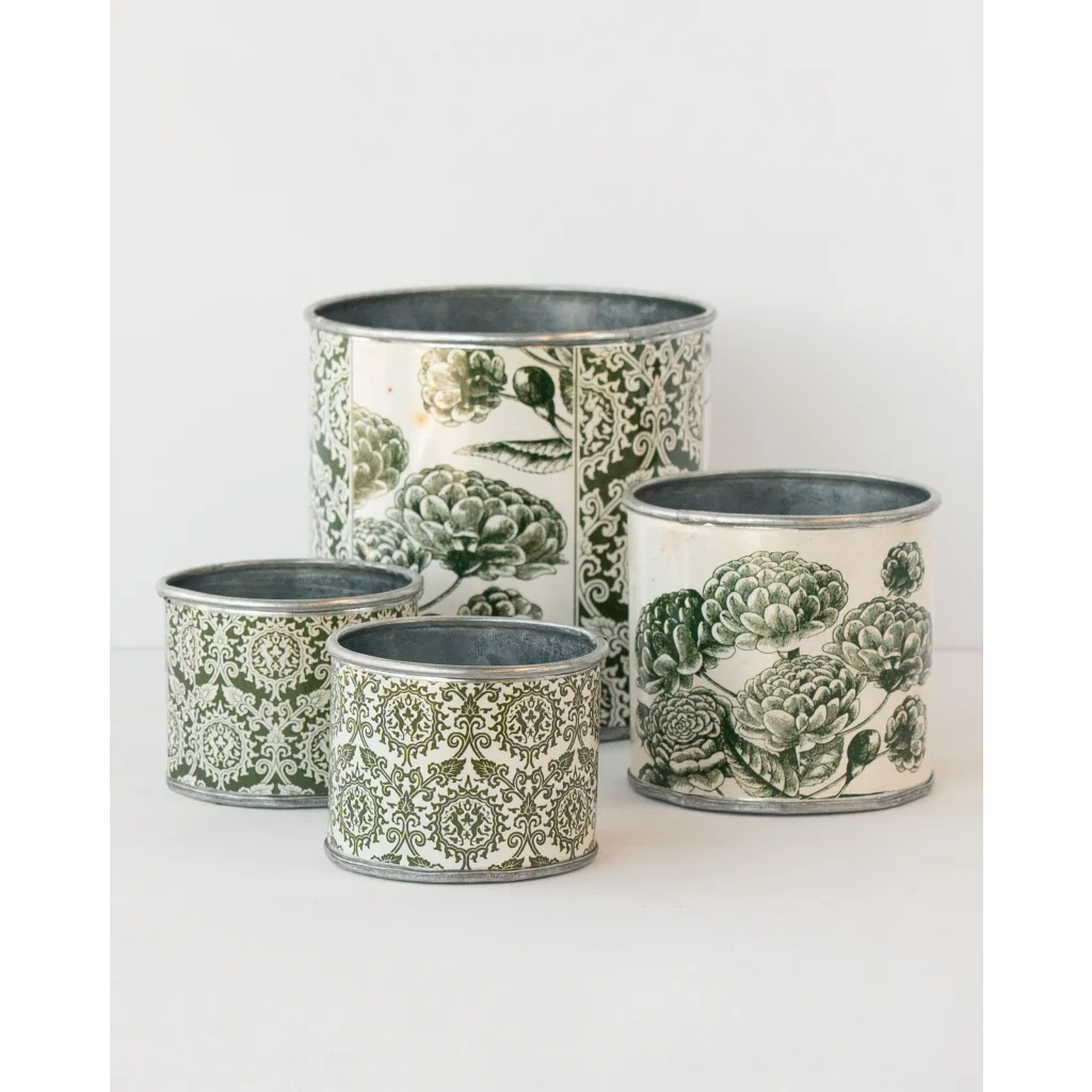 tin-planter-raj-dahlia-set-of-4 - Home & Garden > Decor >