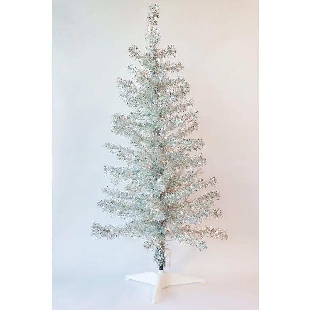 TINSEL CHRISTMAS TREE SILVER 4FT - X3453 (Box of 1pc)