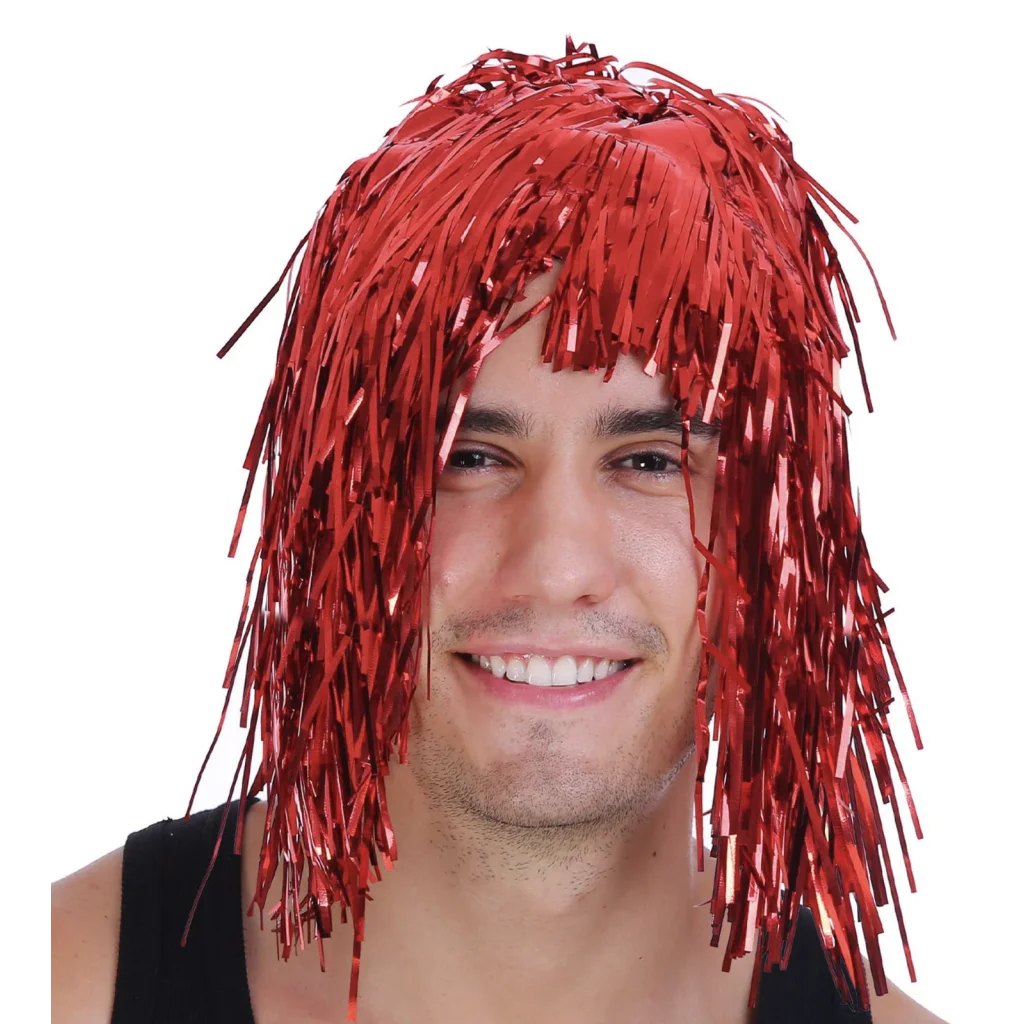 Tinsel Metallic Wig 70s 50s 20s Costume Mens Womens Unisex