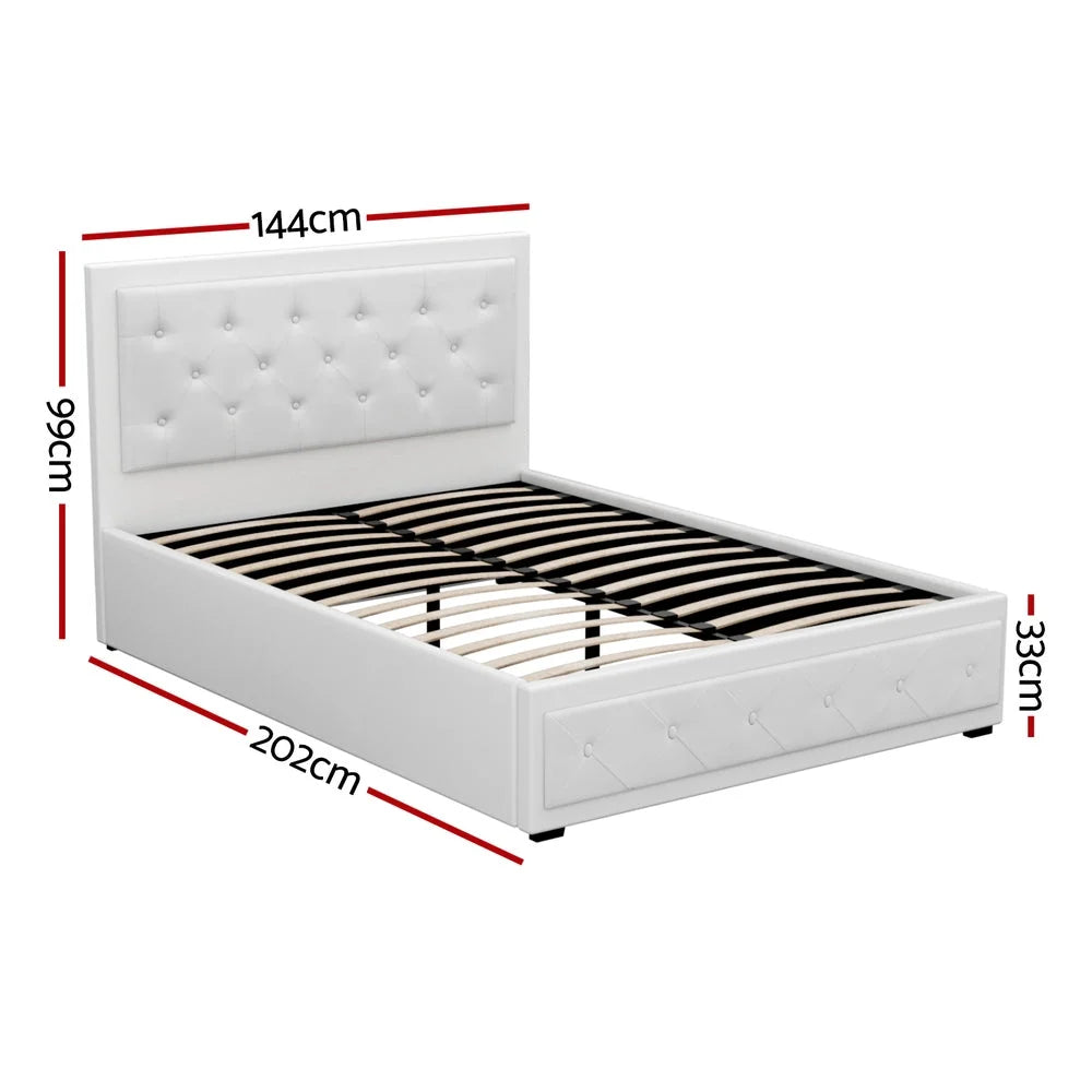 White leather mattress with bedroom mattress cover and side stitching