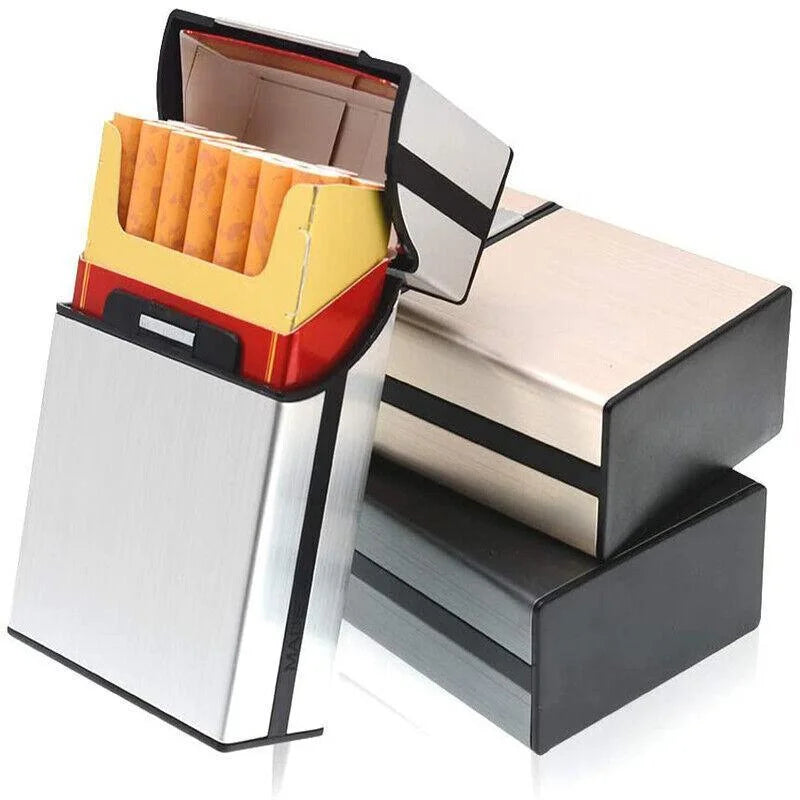 Tobacco Holder Aluminum Pocket Box Storage Container 20 Cigarette Case Lighterau