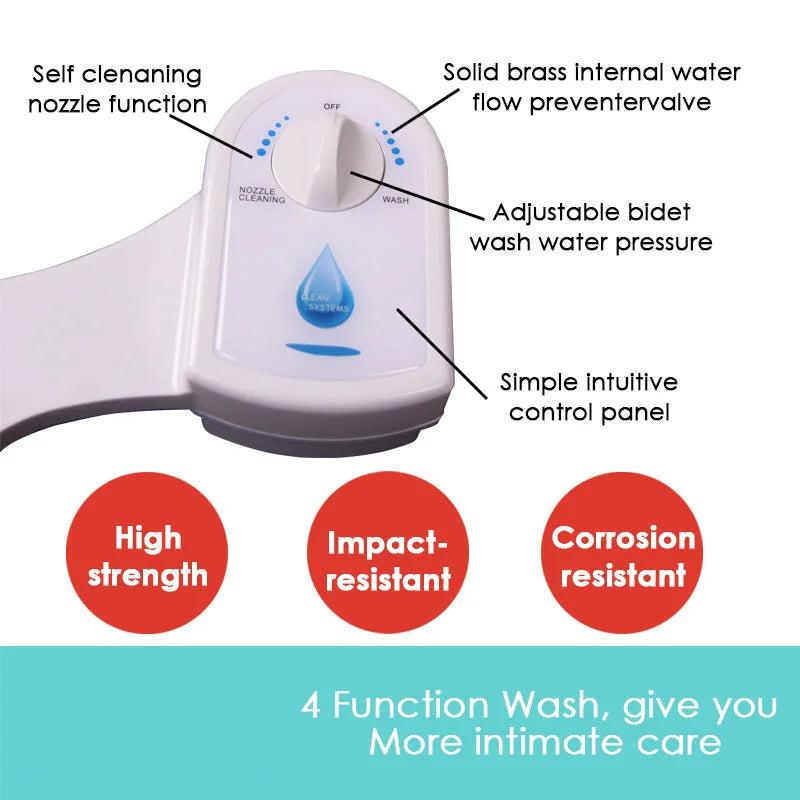Toilet Bidet Seat Hygiene Water Wash Clean Unisex Easy