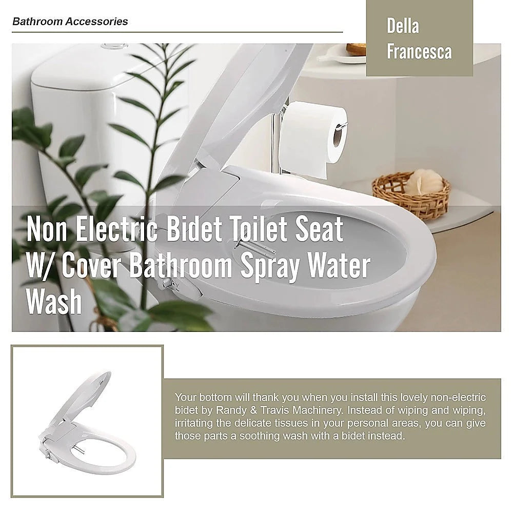 Toilet Seat Non-Bidet with Cover Bathroom Spray Washlet