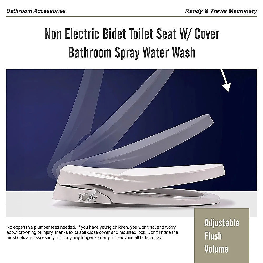 Toilet Seat Non-Bidet with Cover Bathroom Washlet Spray