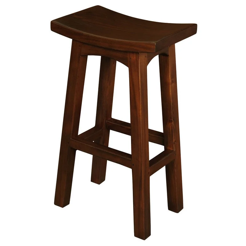 Tokyo Solid Mahogany Timber Barstool - Mahogany - Furniture