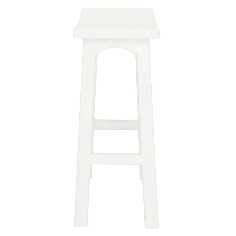 Tokyo Solid Mahogany Timber Barstool - White - Furniture