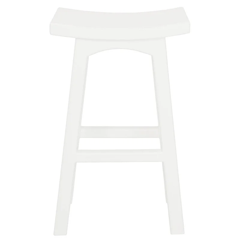 Tokyo Solid Mahogany Timber Barstool - White - Furniture