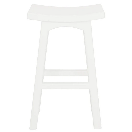 Tokyo Solid Mahogany Timber Barstool - White - Furniture