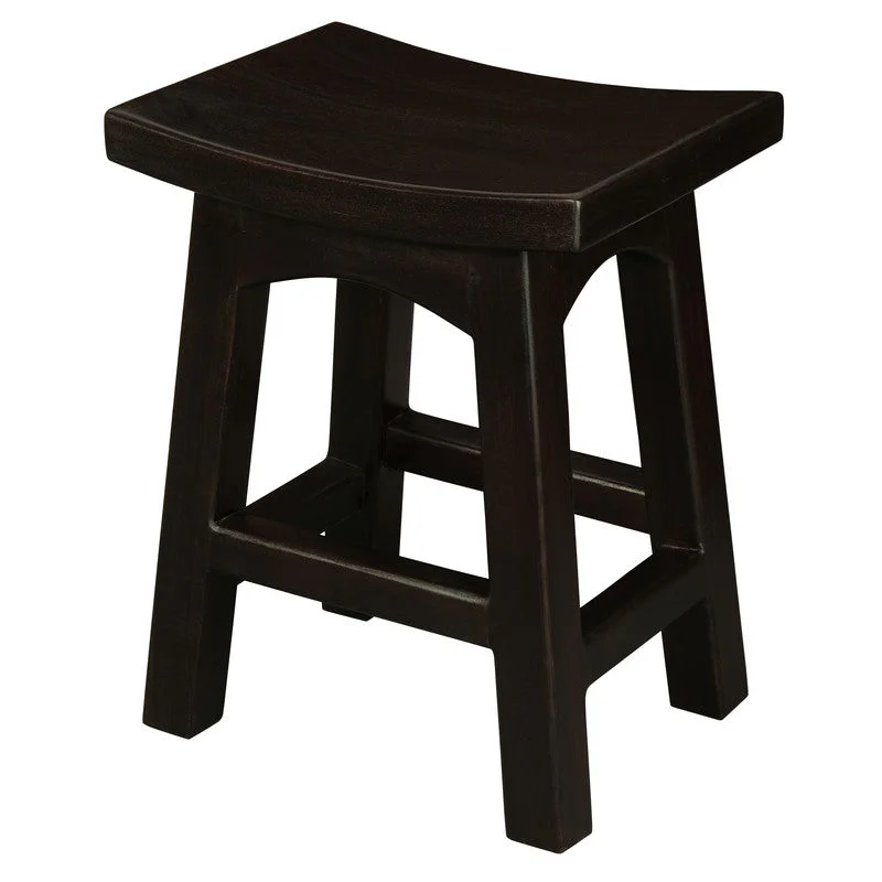 Tokyo Solid Mahogany Timber Footstool - Chocolate