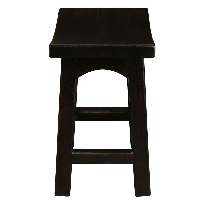 Tokyo Solid Mahogany Timber Footstool - Chocolate