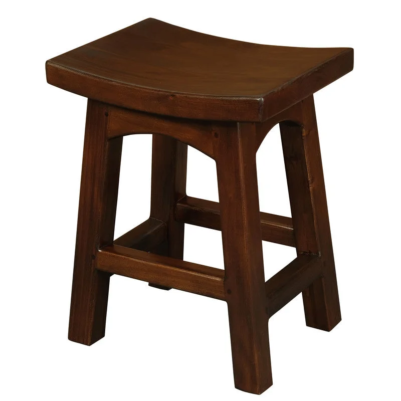 Tokyo Solid Mahogany Timber Footstool - Mahogany - Furniture
