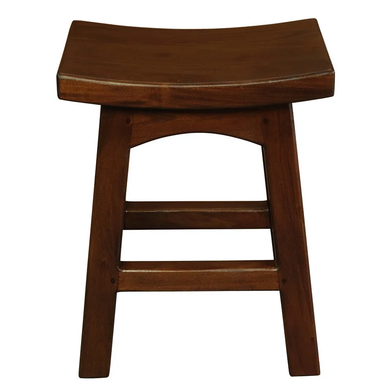Tokyo Solid Mahogany Timber Footstool - Mahogany - Furniture