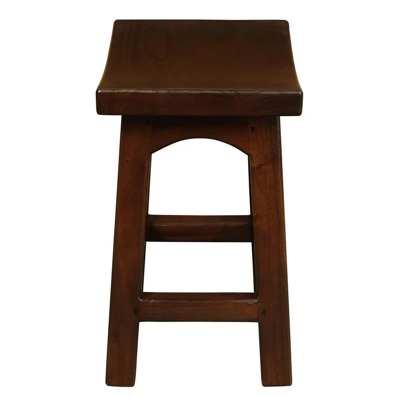 Tokyo Solid Mahogany Timber Footstool - Mahogany - Furniture